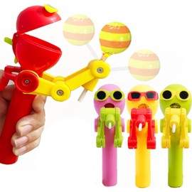 HDLNKAK 4 Pcs Robot Lollipop Holder for Kids, Christmas Lollipop Case, Creative Press-to-Store Toy & Fun Gift for Toddlers Over 3 Years Old