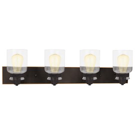 Nuk3y Vintage Farmhouse Bathroom Vanity Light Fixture (Oil Rubbed Bronze, 4 Light)
