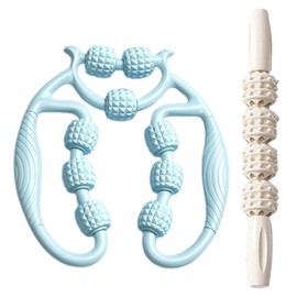 WUSJCOF Manual Anti-Cellulite Massager, Mace Roller, Ergonomic Cellulite Massager for Legs, Buttocks, Arms and Abdomen, Deep Tissue Body Shaping (Blue)