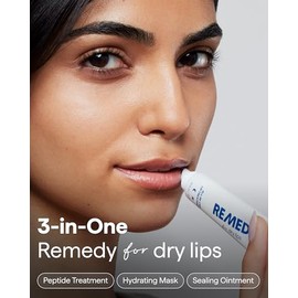 Remedy Science Remedio para los labios secos: bálsamo labial hidratante y cicatrizante con ceramidas, péptidos y dimeticona. Repara los labios secos y