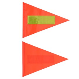 sourcing map Bike Flags Replacement, 12 x 8.2 Inch Triangle Waterproof Bicycle Safety Flag with Reflective Stripe Warning Signs for Bicycle Electric Car Outdoor Tent (Red, Pack of 2)