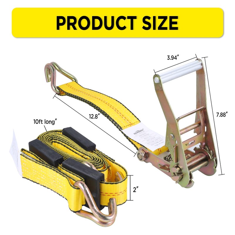 Car Hauler Straps for Trailer Heavy Duty 2" x 10'