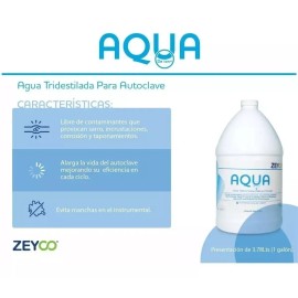 Zeyco Agua Tridestilada Para Autoclave 1 Galon Destilada