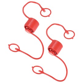 M METERXITY 2 Set Hydraulic Coupler Dust Cap and Plug 1/2 ISO Flat Face PVC Rubber Covers with Retention Ring Quick Connects Port Covers Fittings Dust Caps Plugs for Hydraulic Couplers [Red]