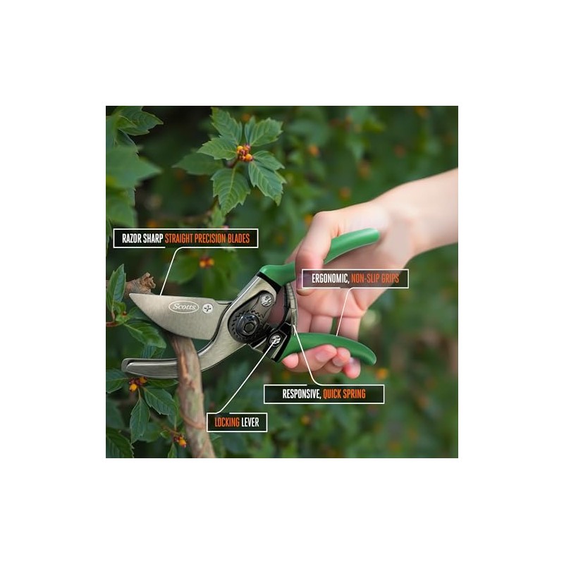 Scotts 8 in. Bypass Pruning Shears – 1/2 in. Cutting