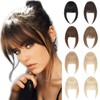 Hairro Hair Bangs Clip in Human Hair Extensions French Bangs Neat Fringe for Women 100% Real Remy Human Piece Short Hairpiece Anti-aging Bangs Daily Use Platinum Blonde