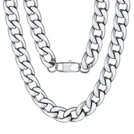 Mens Chain Necklace Huge Curb Chain Necklace High Polished Stainless Steel 15MM 20inches