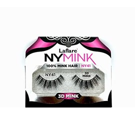 Laflare 3D NY Mink Eyelashes, 100% Real Mink Hair Lashes, Luxury Makeup, Natural, Light, Trendy, Variety, Reusable, Multi layered Real Mink Hair Lashes (NY41)