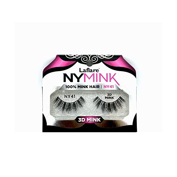 Laflare 3D NY Mink Eyelashes, 100% Real Mink Hair Lashes,