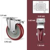 5 Inch Heavy Duty Casters with Brake - Set of