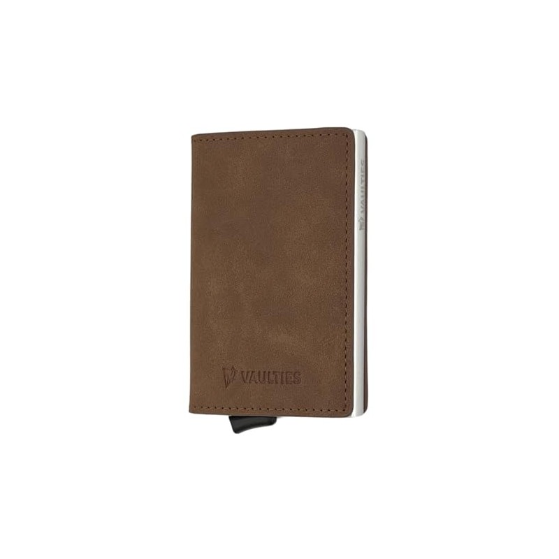 Vaulties - Men’s Leather RFID Wallet – Slim Aluminum Automatic