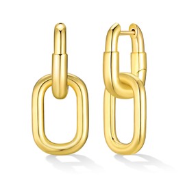 Women's Gold Drop Earrings, Copper, No Gemstone