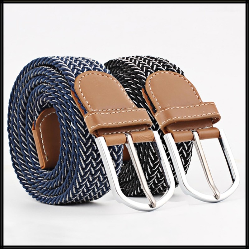 White Fang BT472 Braided Belt, Gold, Casual, No Holes, Simple,