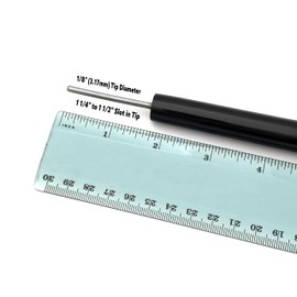 Paper Bead Roller Quilling Tool, Stainless Steel Tip 1/8" (3.17mm) Diameter, 1 1/4" to 1 1/2" Length Slot in Tip, Pack of Paper Strips