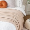 Battilo Beige Throw Blanket for Sofa Bed Couch Chair, Beige