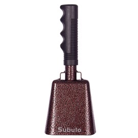 9 Inch Cowbell with Handle Cheering Bell for Sports Events Large Solid School Bells & Chimes Percussion Musical Instruments Call Bell Alarm (Retro Copper) (1 Pack)