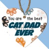 Best Cat Dad Ever - Heartwarming & Colourful Wooden Heart