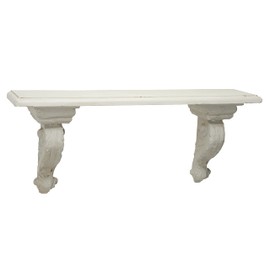 Deco 79 Wall Shelf, 32" L x 7" W x 14" H, White