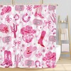 MDUKOIN Pink Shower Curtain, Western Cowgirl Cute Disco Shower Curtain
