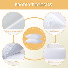 Hotel Pillows, 11.8x19.69 inch Soft Bed Pillows Insert 2 Pack Cushion Insert Decorative Pillow Stuffer for Sofa Couch Cushions (not Included Pillowcase)-