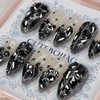 Black Full Stone Gra Handmade Nail Tip Pedi Tip -