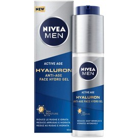 NIVEA MEN Hyaluron Face Gel (50 ml), Anti Wrinkle Face Moisturiser for Men, Face Moisturiser with Hyaluronic Acid, Men's Moisturiser Firms Skin and Instantly Hydrates