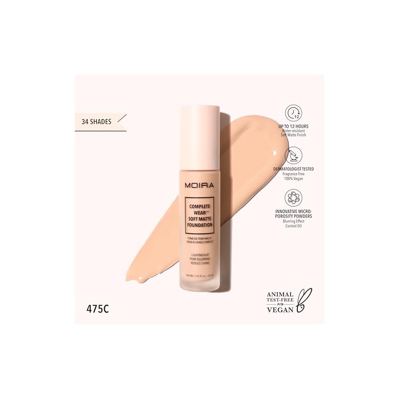 Moira Base De Maquillaje Liquida Complete Wear Soft Matte Foundation