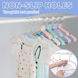 30 Perchas para Niños, Ganchos para Ropa de Plástico Sumergidas, Perchas Antideslizantes con Diseño de Hombro Cóncavo, 30cm Perchas de Ropa Ahorrar Espacio, para Faldas,Pants,Camisas,Chaleco (Morado)