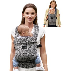 GROWNSY Baby Carrier Newborn to Toddler, Lightweight Ergonomic 7-44 lbs Newborn Carrier with Head Support, Easy to Wear Hands Free Infant Carrier for 0-36 Months, Gray Spots Leopard