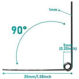 10pcs 1mm Wire Diameter x 5mm Out Diameter x 35mm Length,90° Deflection Steel Tiny Torsion Spring,Small Mechanical Torsion Springs for Woodworking DIY Project(Coils:2)
