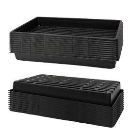 RooTrimmer 20 Pack 1020 Trays, No Drain Holes, 20" x 10", Extra Thick Heavy Duty Seed Starting Trays -Reusable Propagation Flats for Microgreens, Seedlings, Plant Germination, Fodder and Transplant