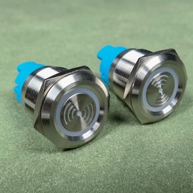 Gebildet 2pcs DC 24V 22mm Waterproof IP65 Stainless Steel Red LED Flash Alarm 90dB Indicator Light with Lamp Buzzer, for Electrical Control Panel, DIY Project