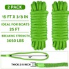 Dock Lines Boat Ropes for Docking 3/8" x15' Double Braided