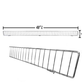 STORE FIXTURES DIRECT Gondola Shelf Fence, Wire Front Lip for Gondola Shelves, 48" L x 3" H, Chrome, 5 Pack