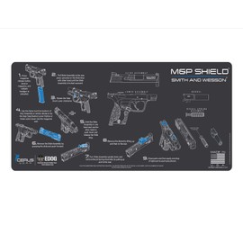 RangeMaster Elite EDC Bag Gun Cleaning Kit- Compatible for S&W M&P Shield - Instructional Step by Step Mat with Hoppes Gun Oil No.9 Solvent & Patches Clenzoil CLP 10 Pc Cleaning Accessories Set