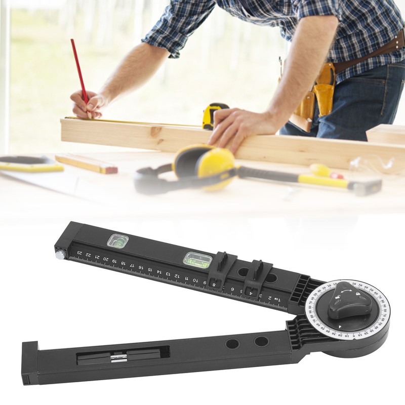 Woodworking Protractor Tool with Spirit Level Gauge Angle Finder Protractor