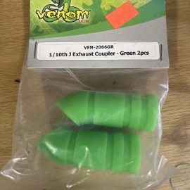 Venom Racing VEN2066Gr  1/10th J Exhaust Coupler Green2pcs RC Vintage