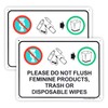 2-Pack Please Do Not Flush Feminine Products, Trash Or Disposable