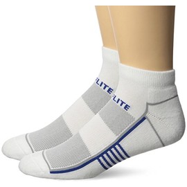 Top Flite Men's Sport Performance Tech Low Cut Ultra Dri Socks 2 Pair Pack, White/Blue, Sock Size:10-13/Shoe Size: 6-12
