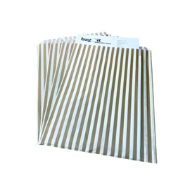 Candy Stripe Gold Sweet Gift Bags - 10" x 14"/ 250mm x 350mm - Pack of 100
