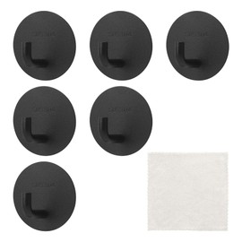 APOMOONS 6 Stück Handtuchhalter ohne Bohren mit Handtuch, Klebehaken Extra Stark Kleiderhaken Selbstklebend Klebehaken Schwarz, Handtuchhaken Schwarz Selbstklebende Haken für Bad Küche Wohnzimmer