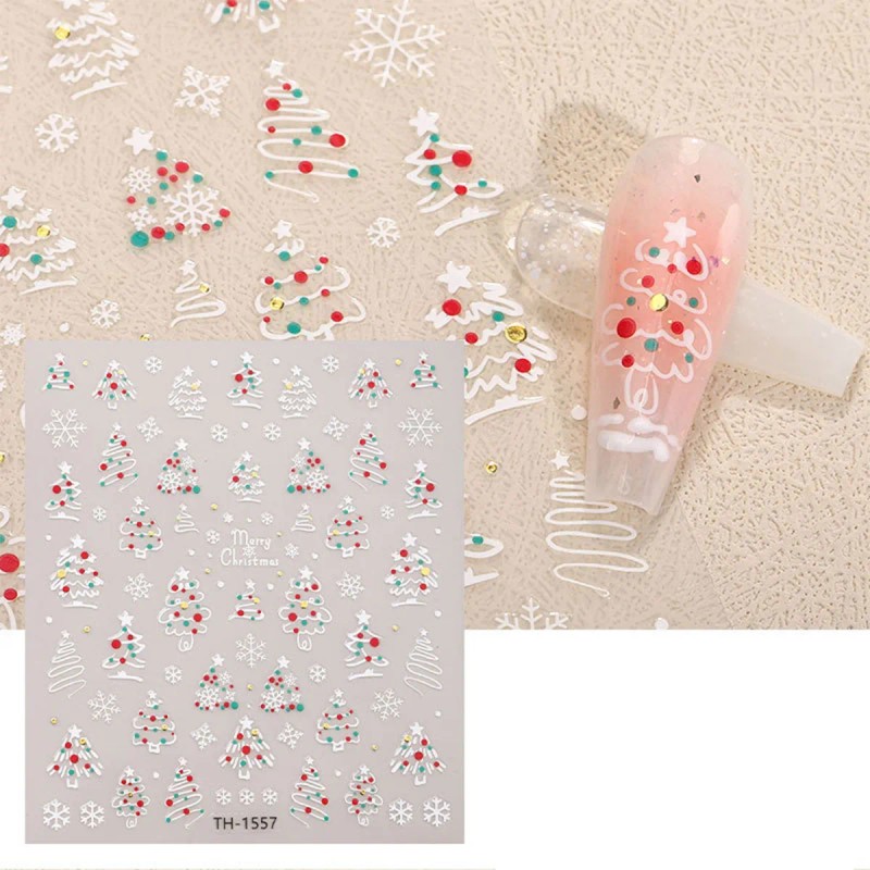 6pcs Nails Stickers Navidad Uñas Tiras De Múltiples Estilos Navidad