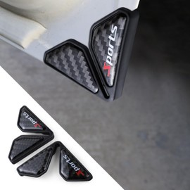Wogomz 2PCS Car Door Corner Guards, Carbon Fiber Auto Front Door Edge Guards for Door Corner, Anti-Collision Car Door Corner Protector Sticker, Universal Car Accessories Decoration (Black Sport)