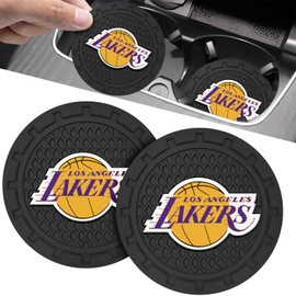 for Los Angelas Lakers Car Cup Holder Coaster,Auto Cup Holder Insert Coaster for LA Lakers Basketball Fans, Non-Slip Car Drink Holder Coaster, Car Interior Accessories,2PCS