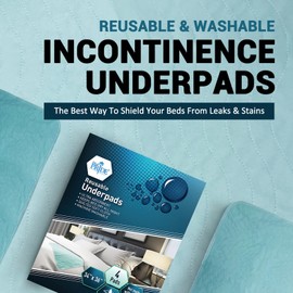 MED PRIDE Washable Reusable Bed Pads for Incontinence Adults Women 34 X 36 in 4 Pack High Absorbency Leakproof Underpads