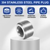 PATIKIL 3 Pcs 304 Stainless Steel Pipe Plug 3/4" NPT