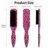 Leopard Print Hair Brush, Pink Soft Bristle, Slick Back Styling