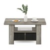 Furinno Andrey Coffee Table with Bin Drawer, French Oak Grey/Black
