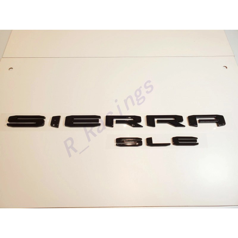 GMC 2PC Set GLOSS BLACK 2019+ GMC SIERRA SLE LETTER