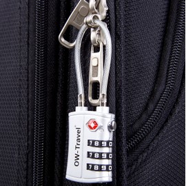 OW-Travel TSA Approved Luggage Locks (2 Pack) 3 Digit Heavy Duty Zinc Alloy Security Cable Padlock, Combination Padlocks, Code Lock for Suitcase, Zipper, Luggage, Bag, Case, Gym Locker (Silver)